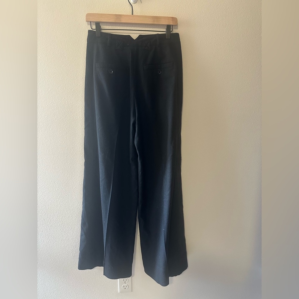 ME+EM wool blend wide leg trouser pants black size US 4 - Picture 2 of 8
